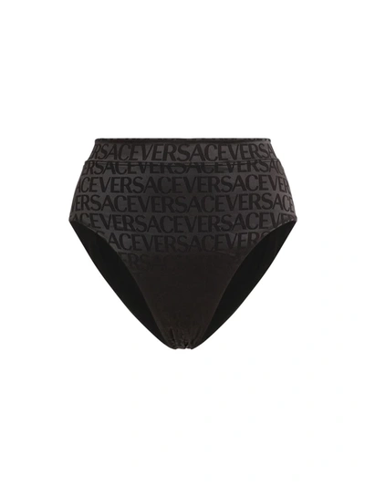 Shop Versace All Over Logo Briefs In Nero