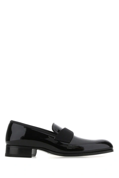 Shop Tom Ford Black Leather Loafers In Nero