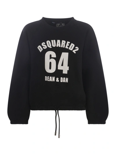 Shop Dsquared2 Sweatshirt  Dean&amp;dan In Cotton In Nero