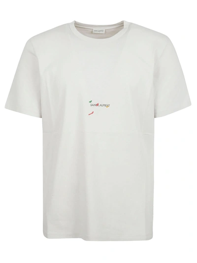 Shop Saint Laurent Round Neck T-shirt In Pierre/multicolor