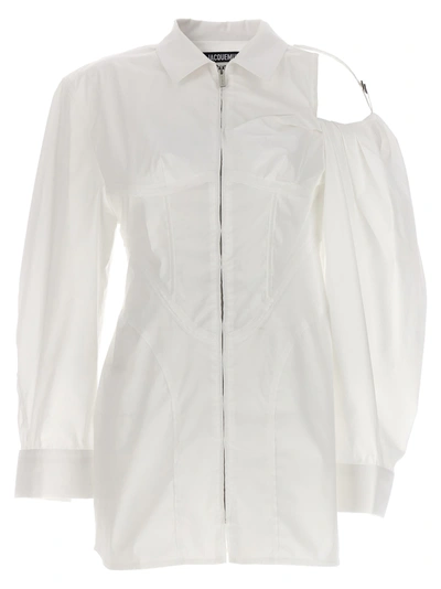 Shop Jacquemus La Robe Galliga Dress In White
