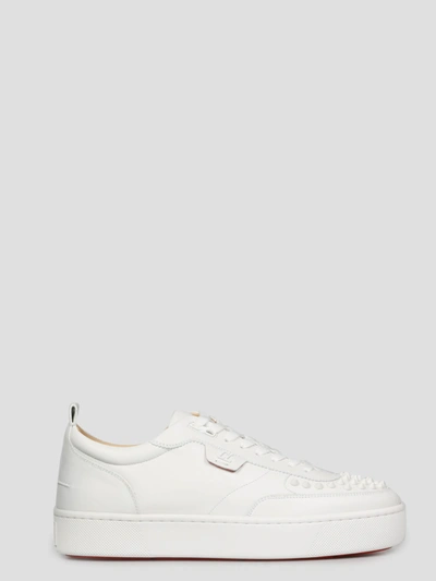 Shop Christian Louboutin Happyrui Spike Sneakers In White