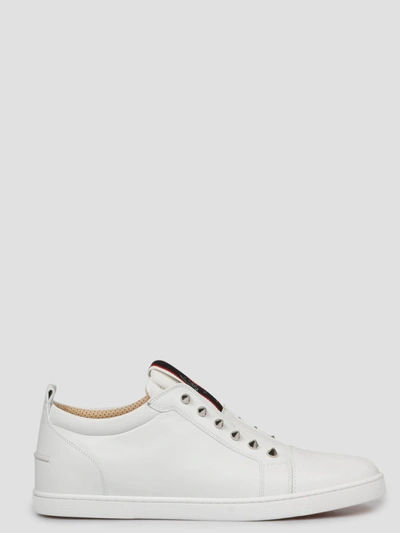 Shop Christian Louboutin F.a.v Fique A Vontade Flat Sneakers In White