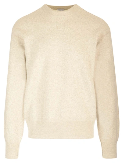 Shop Burberry Beige Wool Sweater In White