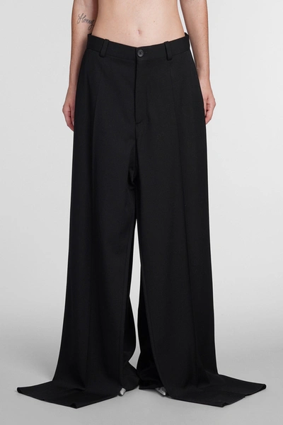 Shop Balenciaga Pants In Black Wool