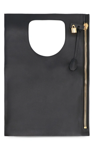 Shop Tom Ford Alix Leather Tote In Black
