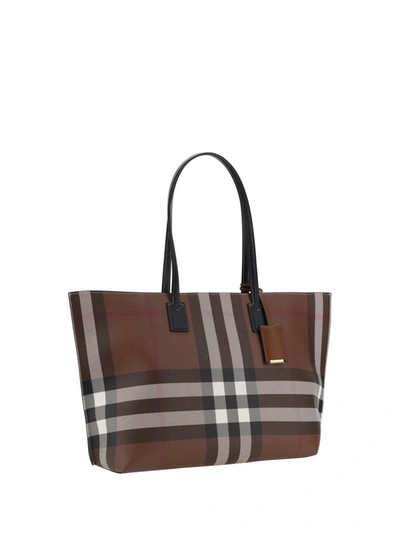 Shop Burberry Shoulder Bags In Dark Birch Brown Chk
