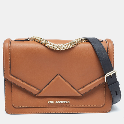 Pre-owned Karl Lagerfeld Brown Leather K/klassik Shoulder Bag