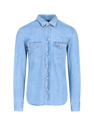Shop Tom Ford Denim Shirt In Blu