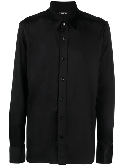 Shop Tom Ford Pure Silk Shirt In Black