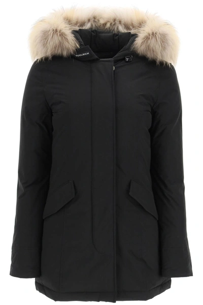 Shop Woolrich Luxury Artic Parka With Removable Fur In Black