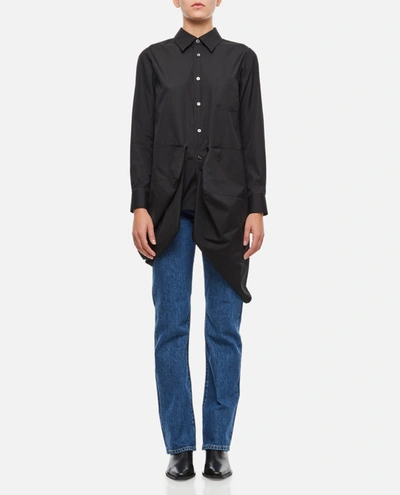 Shop Comme Des Garçons Cotton Asymmetric Shirt In Black