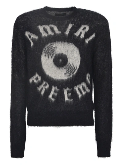 Shop Amiri Logo Knit Sweater In Black