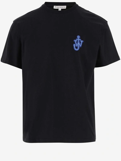 Shop Jw Anderson J.w. Anderson Cotton T-shirt With Logo Patch In Black