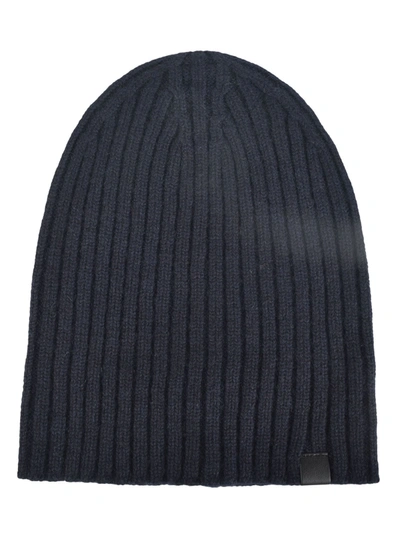 Shop Tom Ford Logo Patch Beanie In Blue