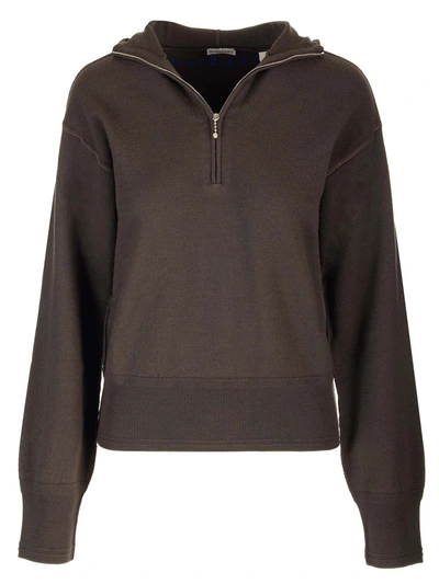 Shop Burberry Wool Knit Hoodie In Brown