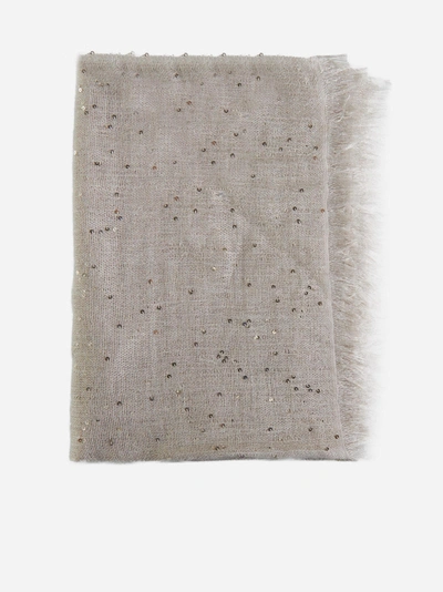 Shop Brunello Cucinelli Sequined Cashmere And Silk Stole In Cn058