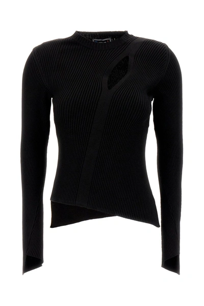 Shop Versace Asymmetric Knitted Jumper In Default Title