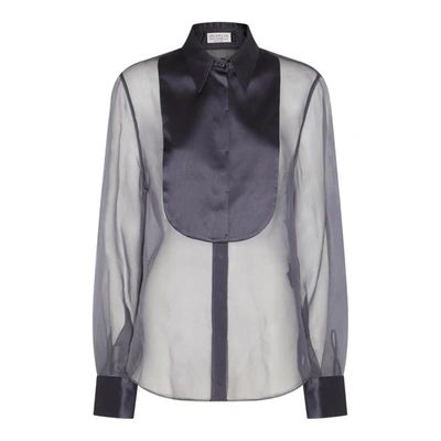 Shop Brunello Cucinelli Buttoned Long-sleeved Top  In Default Title