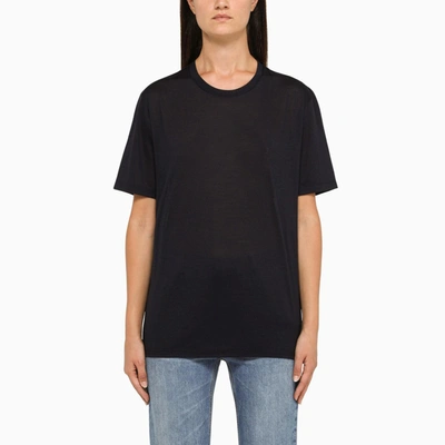 Shop Saint Laurent Indigo T-shirt In Wool Blend