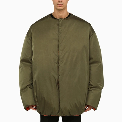 Shop Prada Oversize Military Down Jacket In Kaki