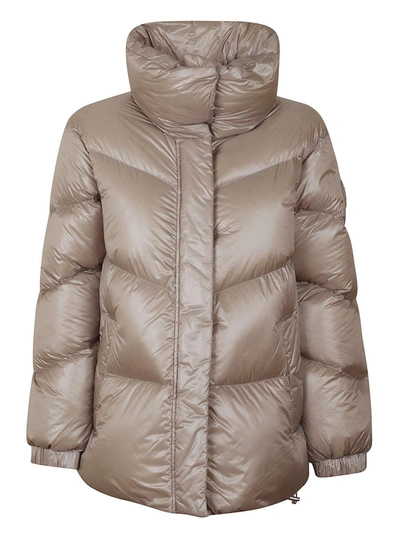Shop Woolrich Woolricch Aliquippa Funnel-neck Puffer Jacket In Light Taupe