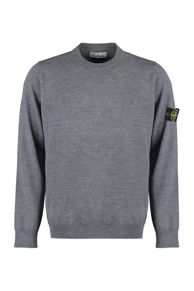 Shop Stone Island Virgin Wool Sweater In Medium Gray