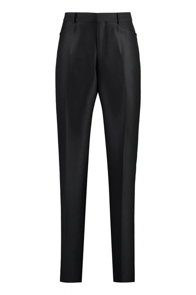 Shop Tom Ford Wool Trousers In Nero