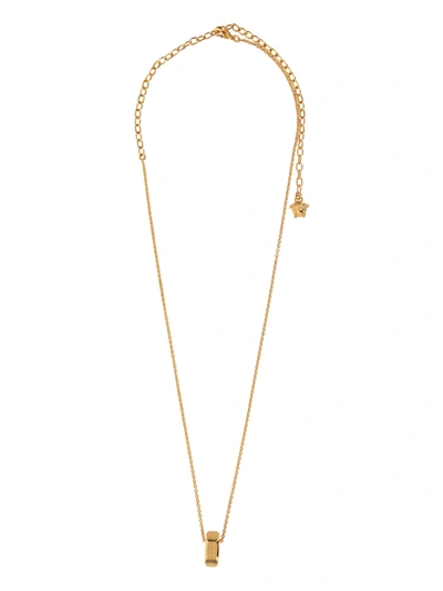 Shop Versace Greek Nuts &amp; Bolts Necklace In Oro