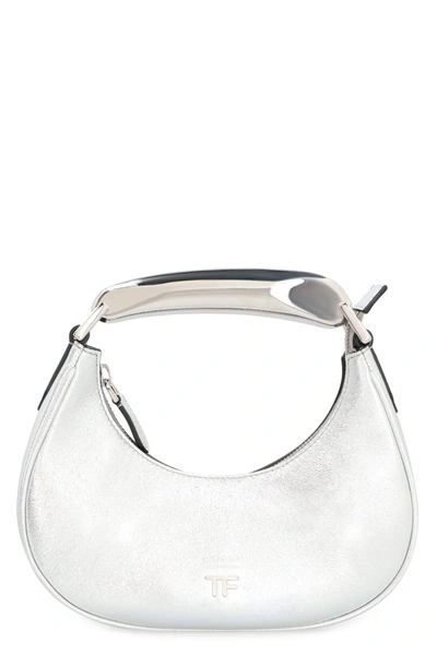 Shop Tom Ford Hobo Bag In Leather In Silver