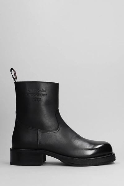 Shop Acne Studios Ankle Boots In Black Leather