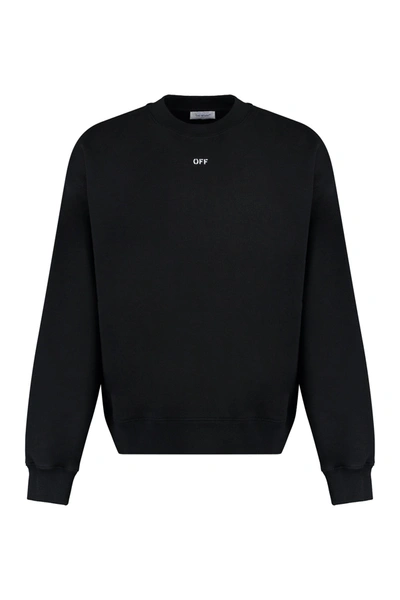 Shop Off-white Cotton Crew-neck Sweatshirt In Black