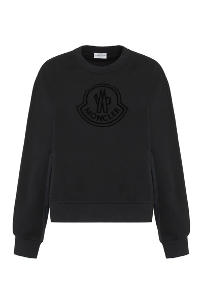 Shop Moncler Cotton Crew-neck Sweatshirt In Black
