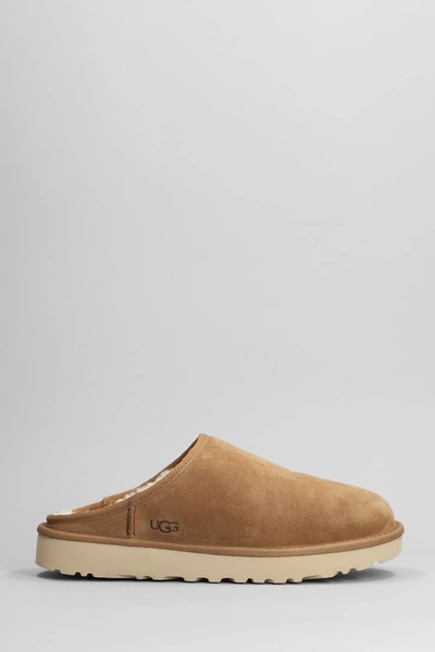 Shop Ugg Classic Slip-on Slipper-mule In Leather Color Suede