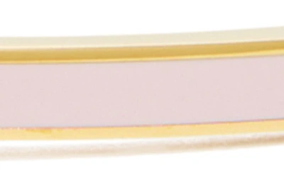 Tory Burch Kira Enamel Hinge Bracelet In Tory Gold / Pink Snow