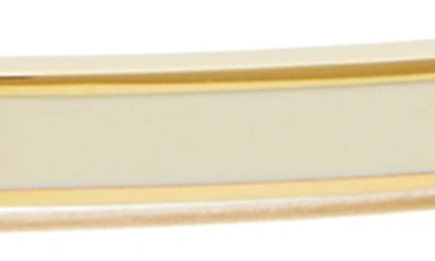 Tory Burch Kira Enamel Hinge Bracelet In Tory Gold / New Ivory