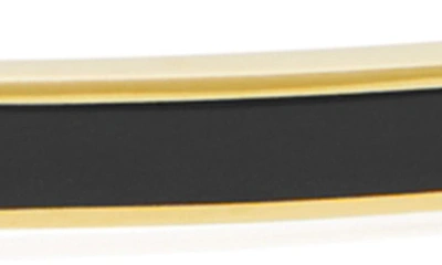 Shop Tory Burch Kira Enamel Hinge Bracelet In Tory Gold / Black