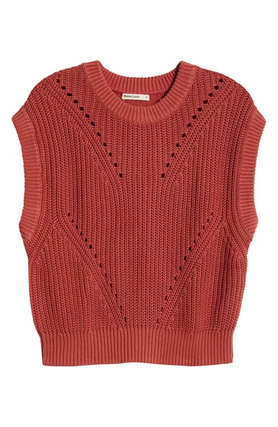 Shop Marine Layer Devon Cotton Sweater Vest In Henna