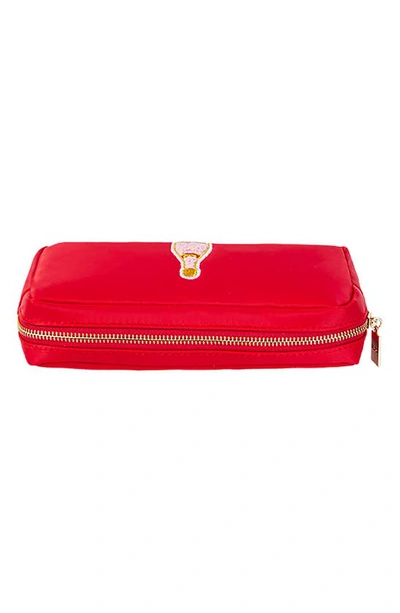 Shop Bloc Bags Medium Champagne Bottle Cosmetics Bag In Red
