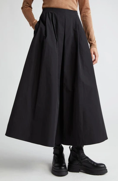 Shop Max Mara Renoir Pleated Midi Skirt In Black