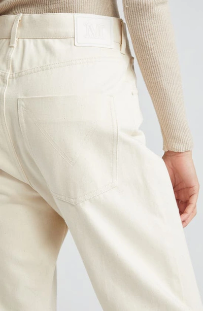 Shop Max Mara Achille Denim Straight Leg Jeans In Ivory