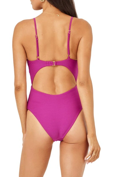 Shop L*space Kyslee Twisted Cutout One-piece Swimsuit In Berry