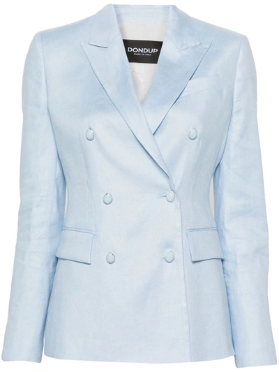 Shop Dondup Double-breasted Blazer In Blue