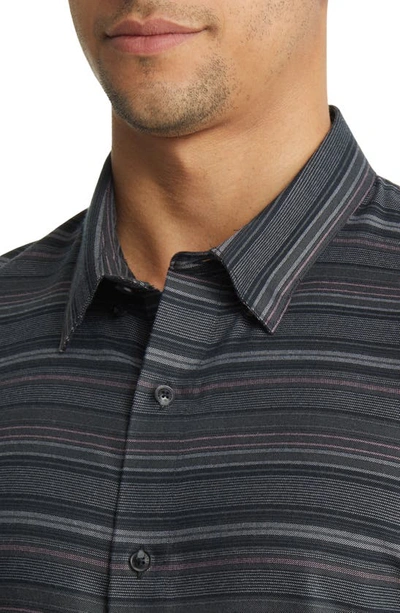 Travis Mathew Final Gambit Short Sleeve Button-up Shirt In Black