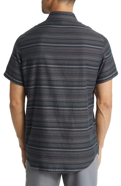 Travis Mathew Final Gambit Short Sleeve Button-up Shirt In Black