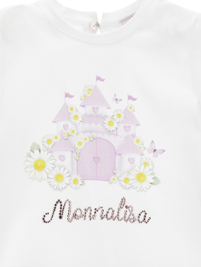 Shop Monnalisa Castle Print T-shirt In White