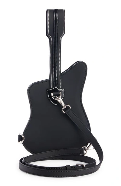 Shop Balmain Guitar Rubberized Crossbody Bag In Black
