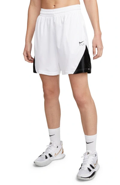 Shop Nike Dri-fit Isofly Basketball Shorts In White/ Black/ Black