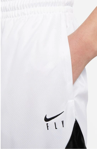 Shop Nike Dri-fit Isofly Basketball Shorts In White/ Black/ Black