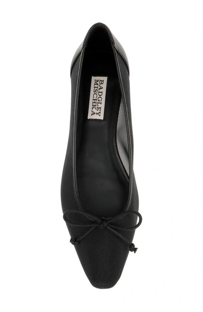 Shop Badgley Mischka Cam Pointed Toe Ballet Flat In Black Mesh
